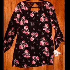 Dress, Wear Two Ways! Black with Floral Print!